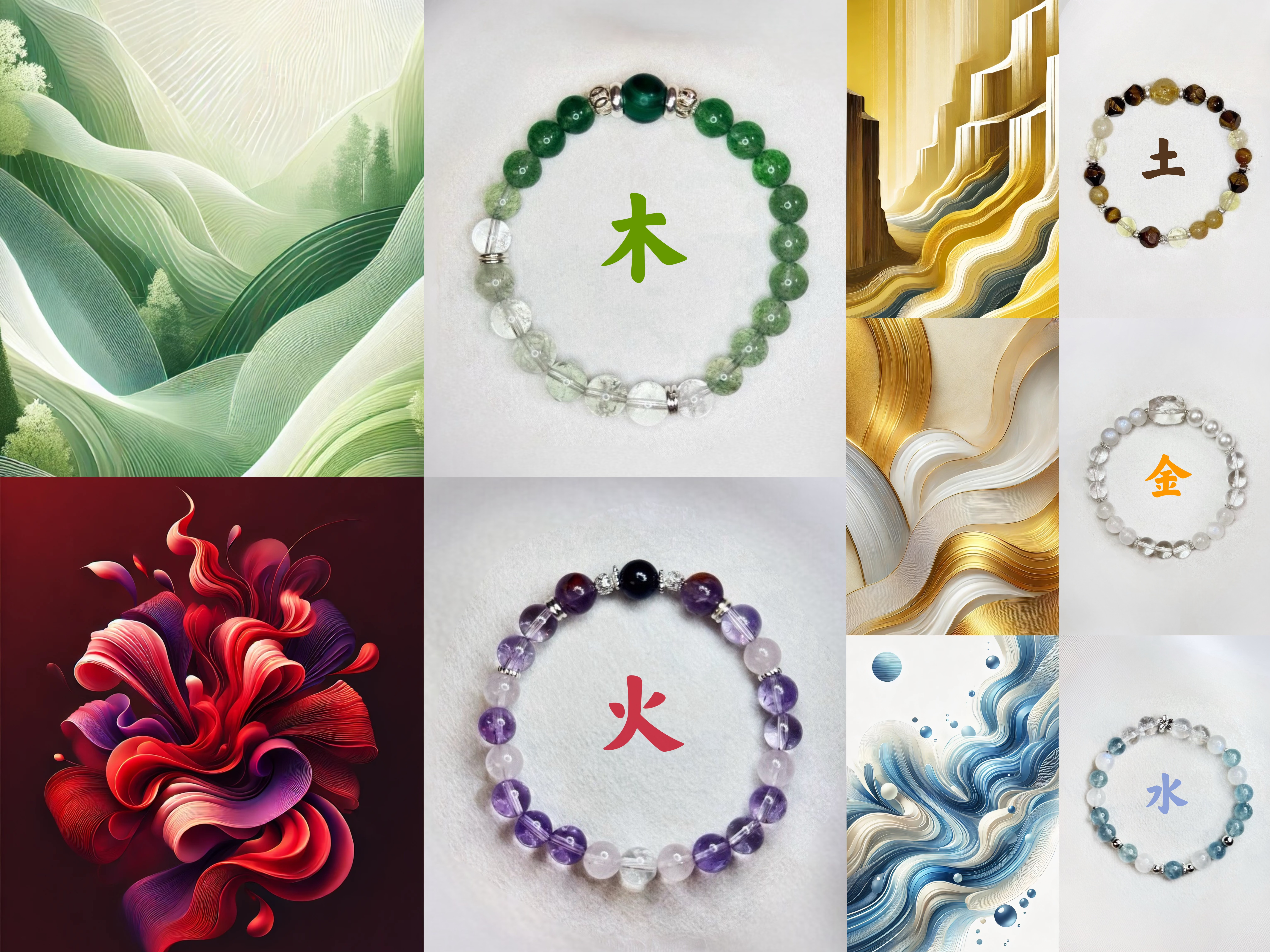 五行屬性水晶手串