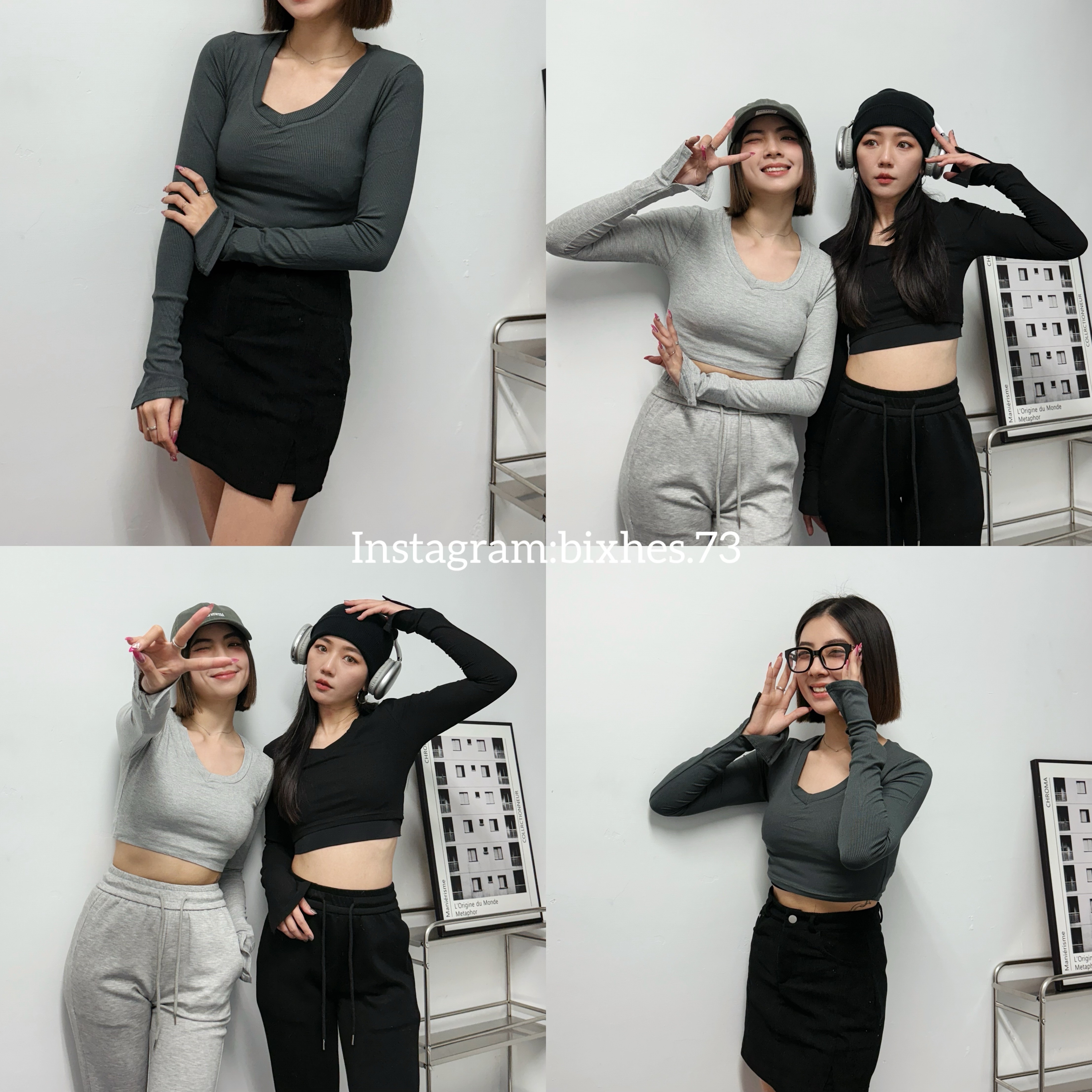 基礎V領短版長T(B00110)