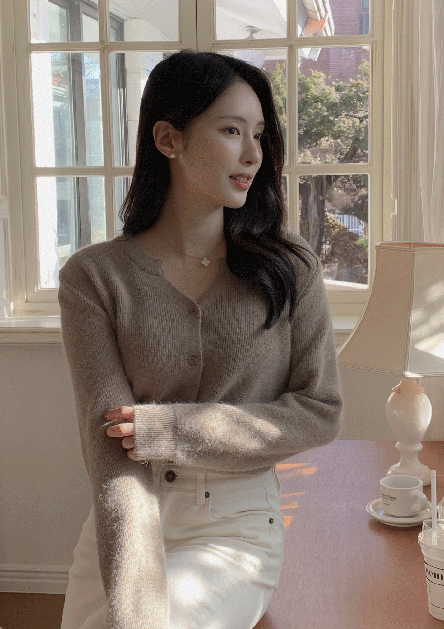 冬末Fox狐狸毛排釦知性上衣/小罩衫 ( 3 colors)