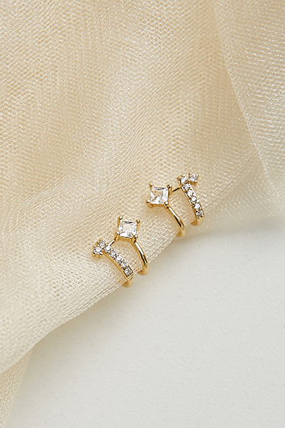 閃耀單鑽層次感耳骨夾組