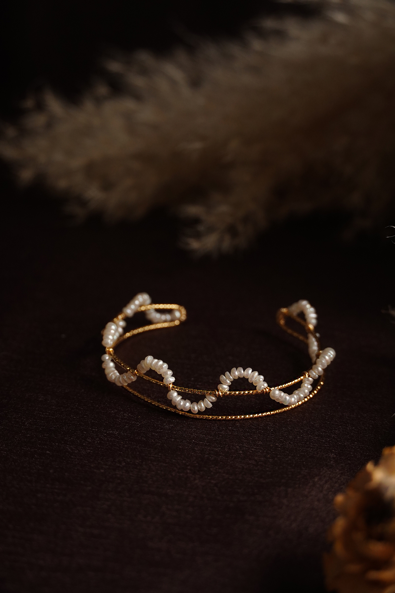 黃銅飾品,手環,飾品,黃銅,鋯石,天然珍珠,氣質,仙女,鍍18k金,18kgp