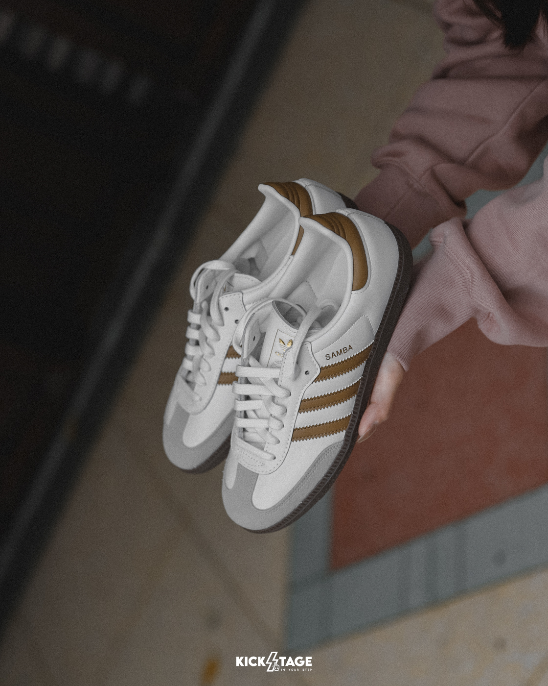 男女鞋 ADIDAS SAMBA OG 棕綠白 皮革 金標 橡膠大底 德訓鞋 休閒鞋【JH8796】