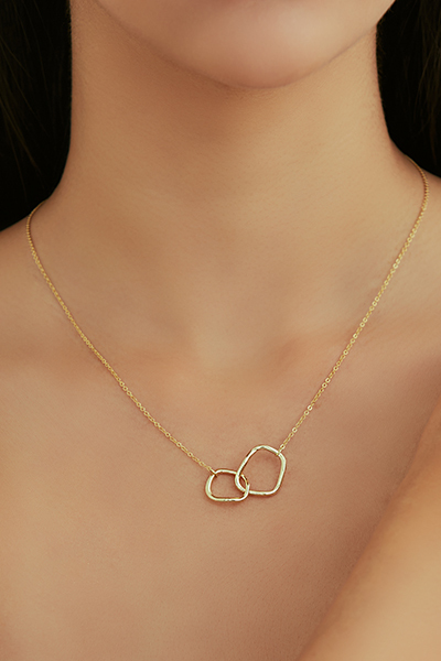 交錯雙環造型鎖骨鍊