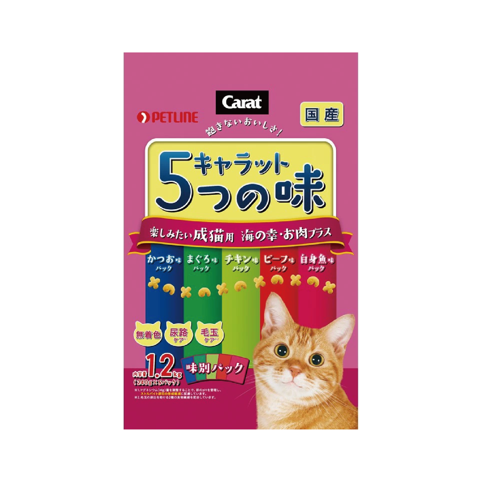 日清|Carat 5口味貓糧-幸福口感 海陸大餐5口味 1.2kg (MPT-5884)