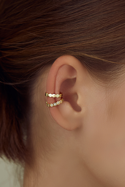 雙層簡約百搭耳骨夾組(金)