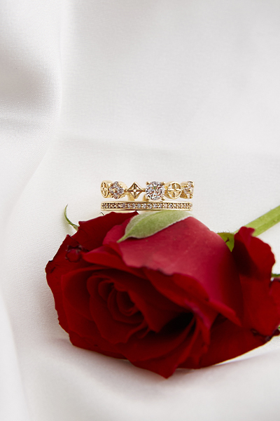 雙層精緻鑲鑽可調式戒指