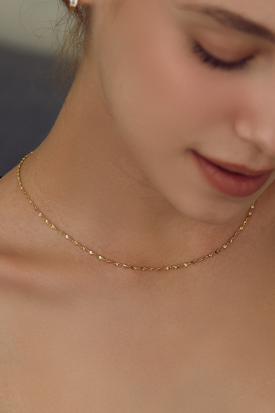 圓片交錯閃耀細鍊