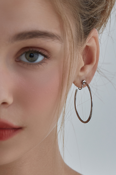 搖曳感圈圈。夾式耳環(銀)
