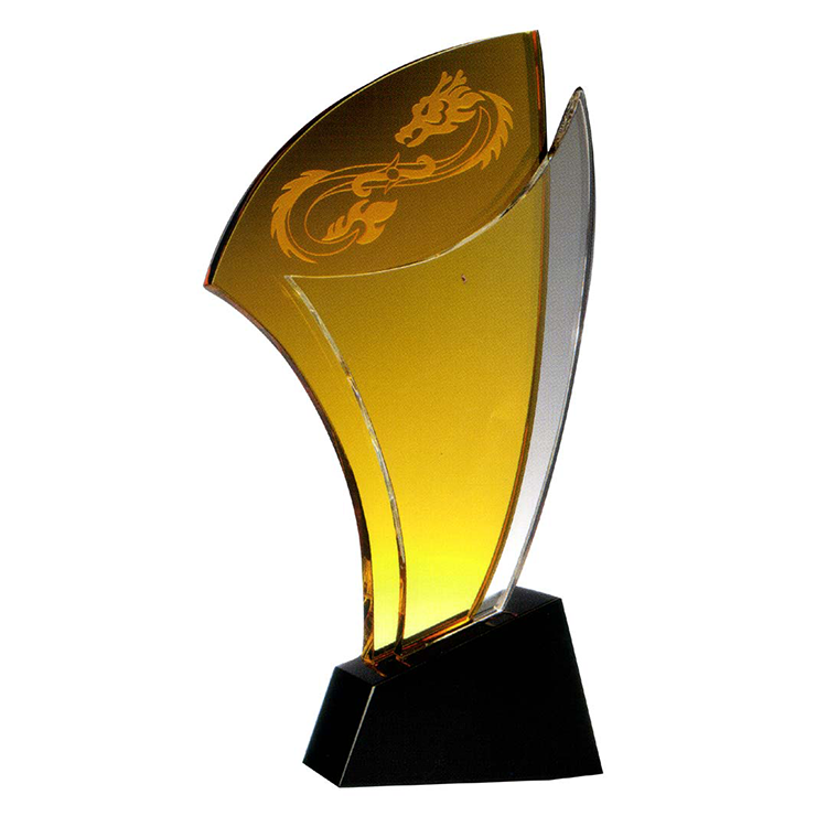 鹿港窯水晶獎座|金龍圖騰設計 凝聚力量與榮耀的象徵