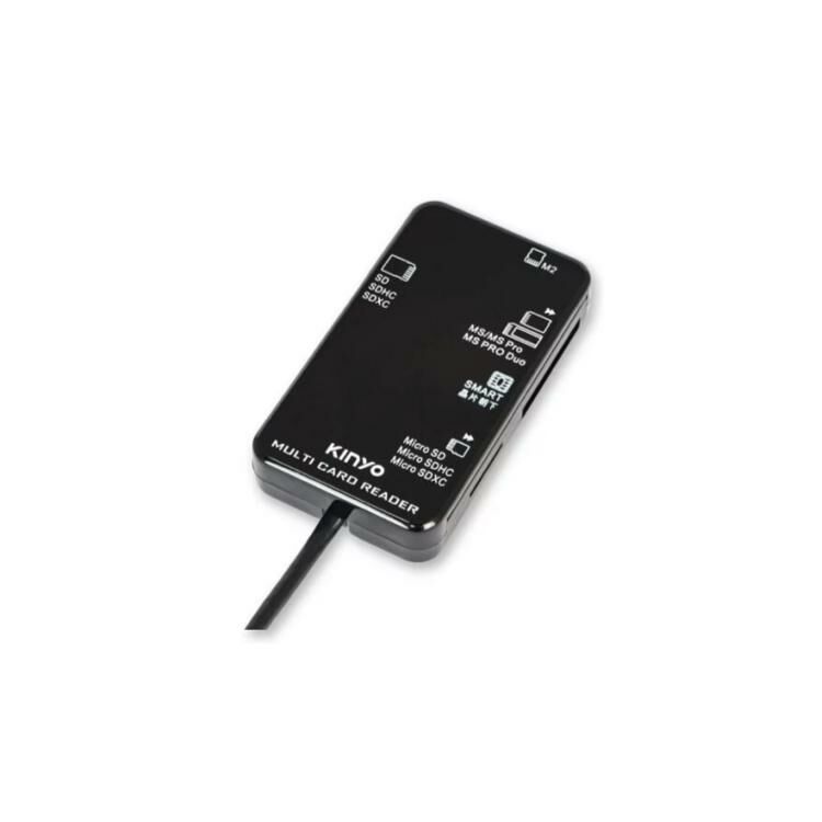 【KINYO】多合一晶片讀卡機15CM (KCR-6250/KCR-6251) 黑色