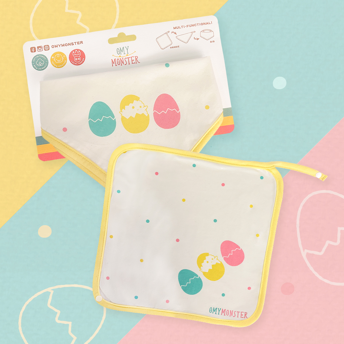 淘氣小炸蛋純棉兩用口水肩/手巾仔