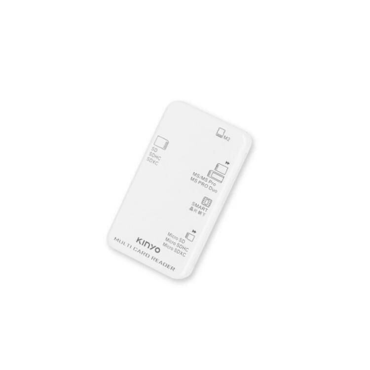 【KINYO】多合一晶片讀卡機15CM (KCR-6250/KCR-6251) 白色