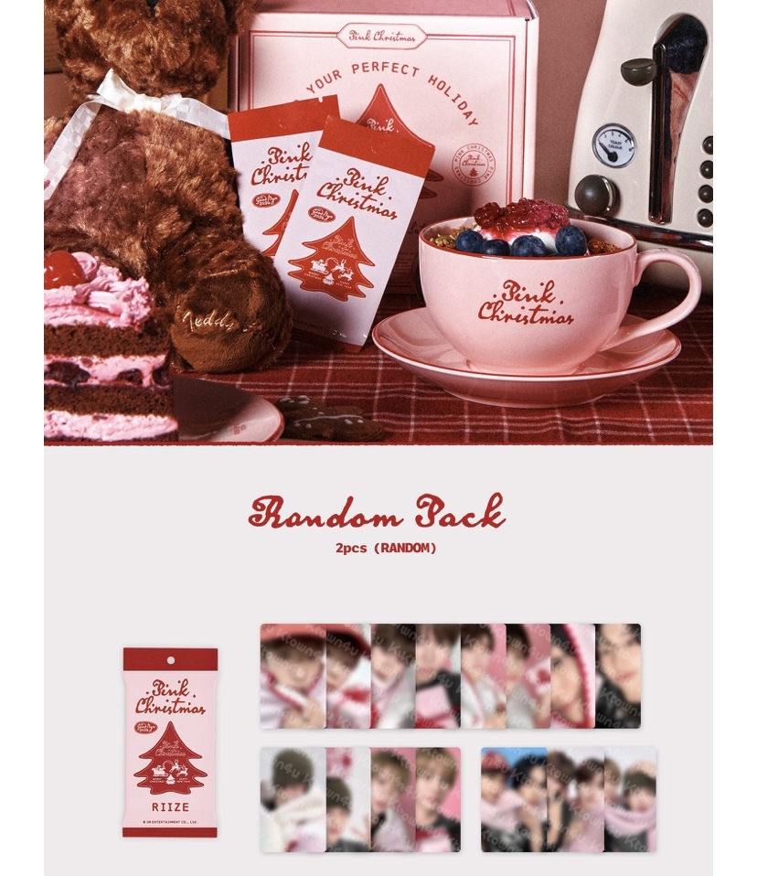 Riize pink Christmas random photo card 2024