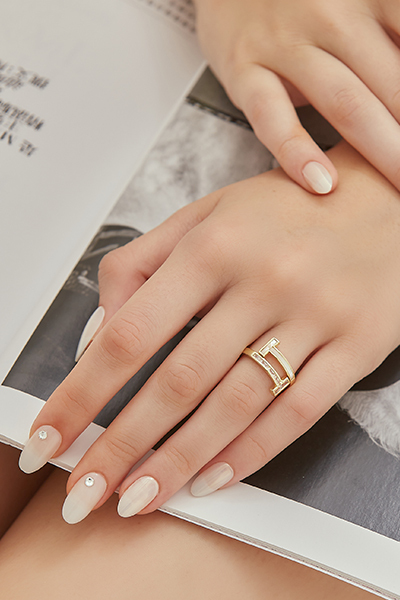 貝殼鑽感可調式戒指