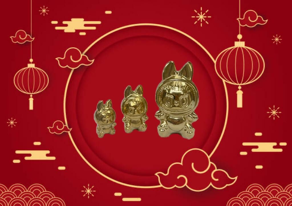 (1838)實心黃銅礦labubu (有兩款可選;三個size)