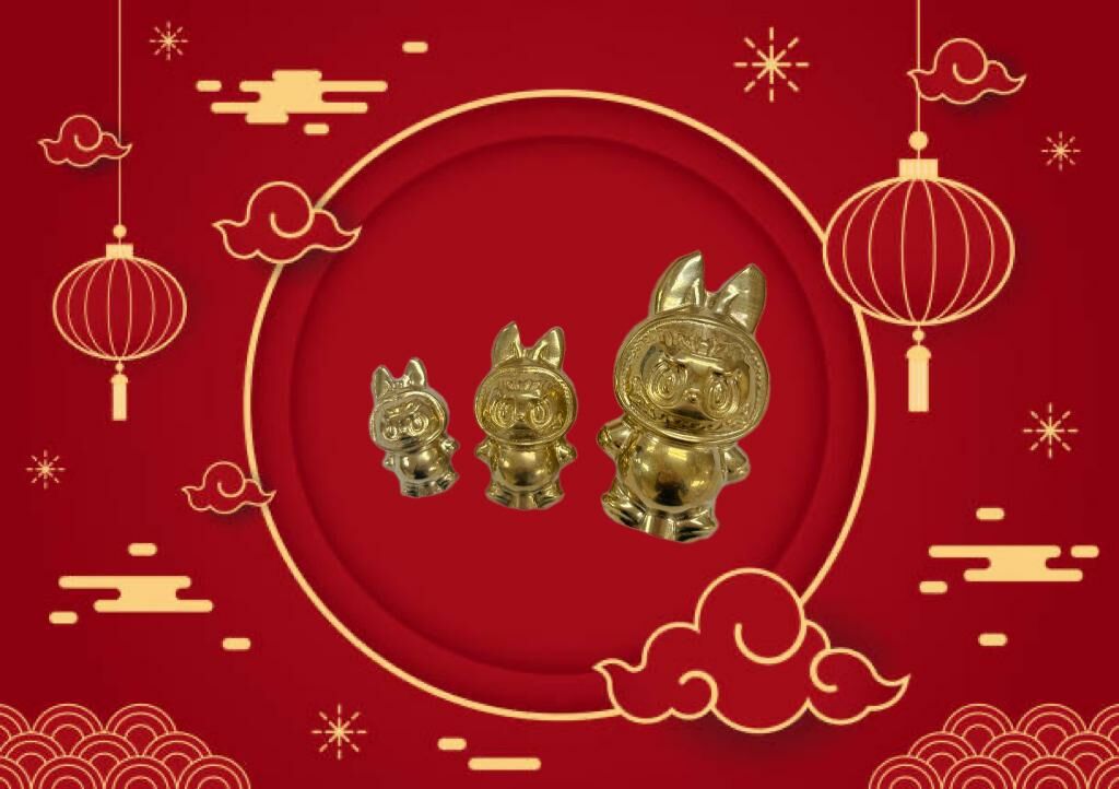(1838)實心黃銅礦labubu (有兩款可選;三個size)