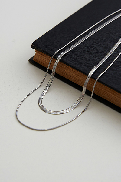 雙層蛇骨鎖骨鍊(銀)