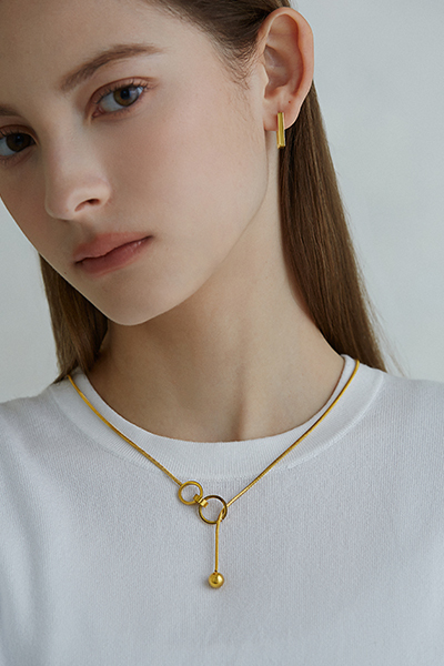 鏤空珠造型抽拉項鍊