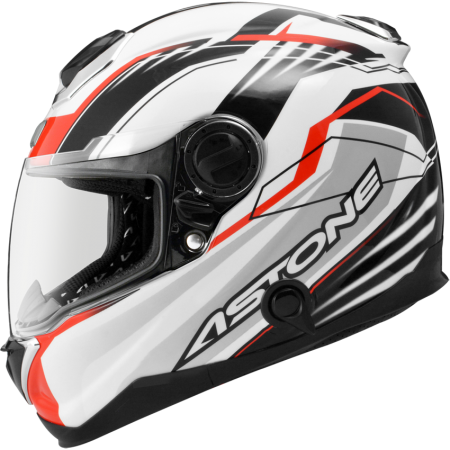 ASTONE GT1000F 白/AC6紅 彩繪 輕量 全罩式帽款