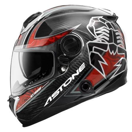 ASTONE GT1000F 透明碳纖/AC9紅 彩繪 輕量 全罩式帽款