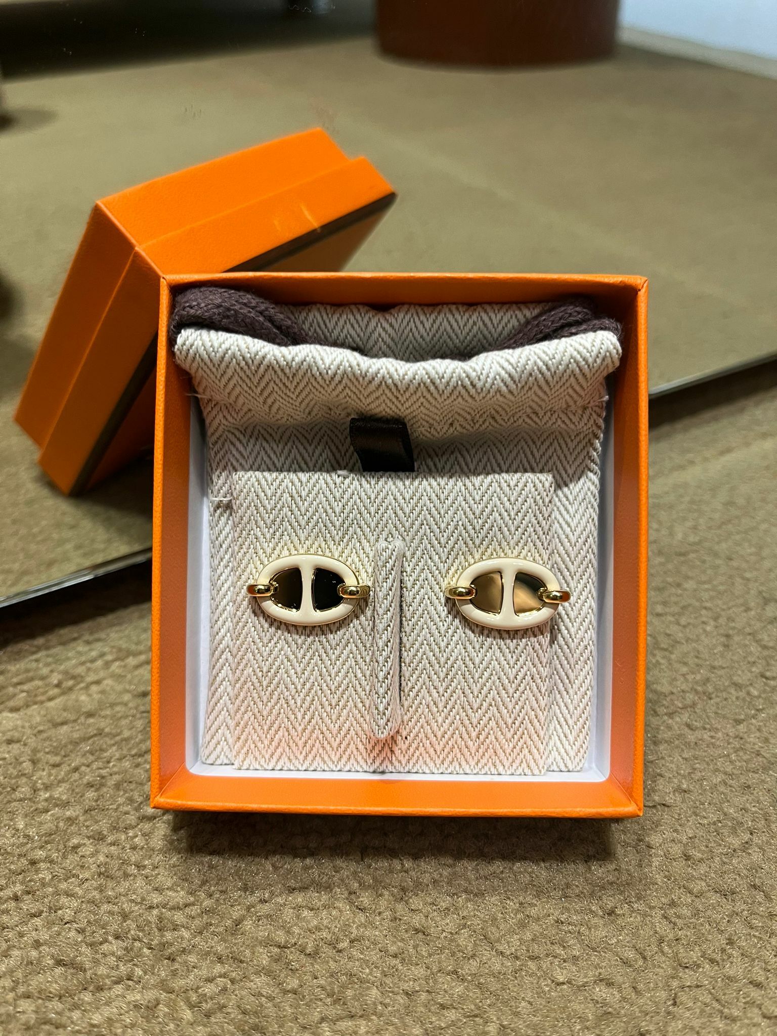 Mini maillon earrings creme CP