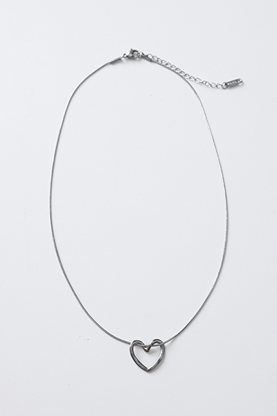 簡約鏤空心型項鍊(銀)