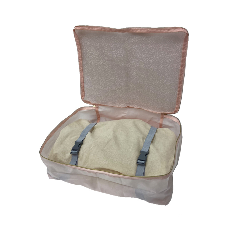 TP 浮雕花紋旅行用衣物收納袋/粉 36x28cm