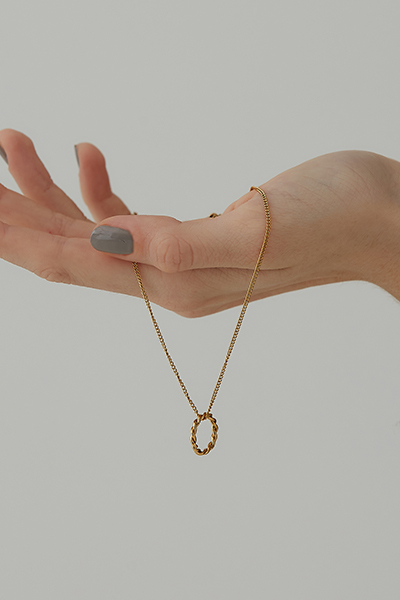 麻花小圓圈項鏈