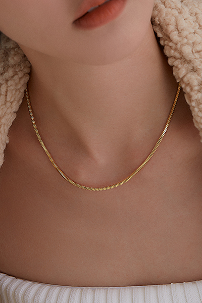 經典閃耀方形蛇骨項鍊