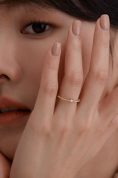 方形單鑽可調式線戒