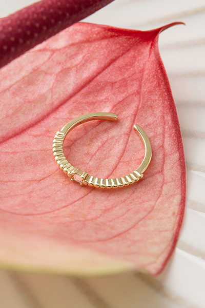 方形單鑽可調式線戒