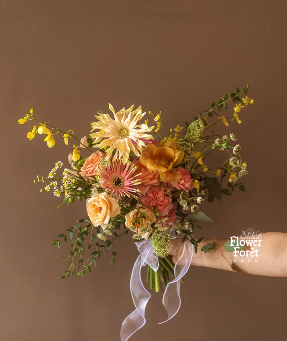 夏日甜橙 |鮮花捧花