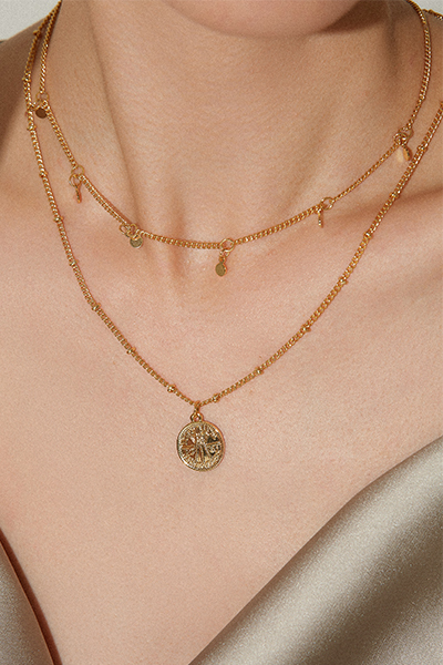 法式吊墜雙層項鍊