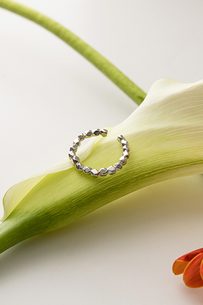 幾何小方塊可調式戒指(銀)