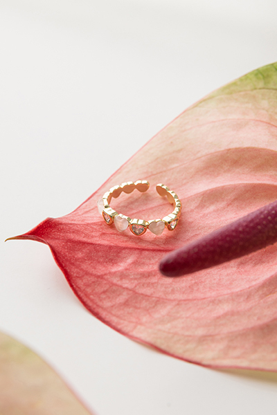 心型貓眼可調式戒指