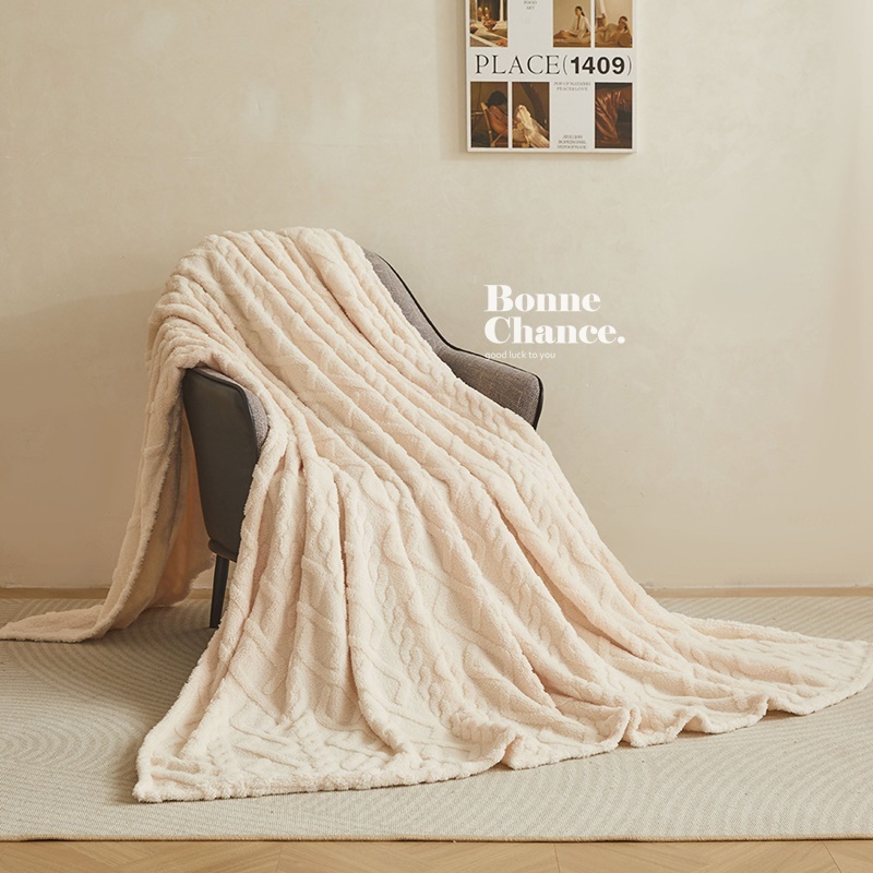 雙面編織麻花毛絨毯 十色