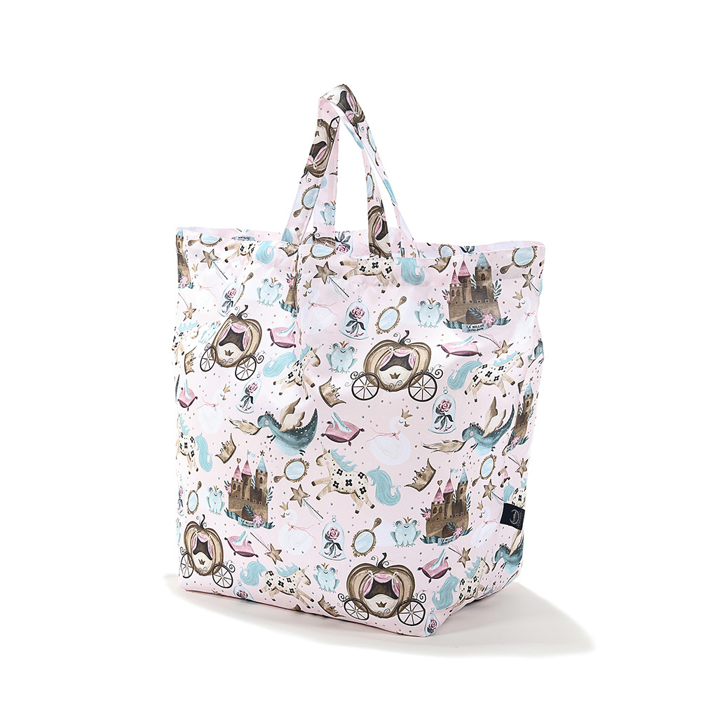 La Millou波蘭 Feeria 多功能時尚媽媽購物袋_特大號｜仙履奇缘(粉底)