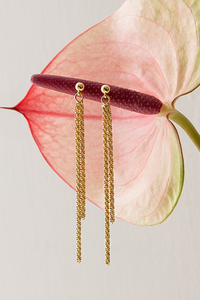 波光粼粼金蔥感。銀針耳環(金)