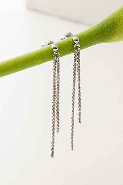 波光粼粼金蔥感。夾式耳環(銀)