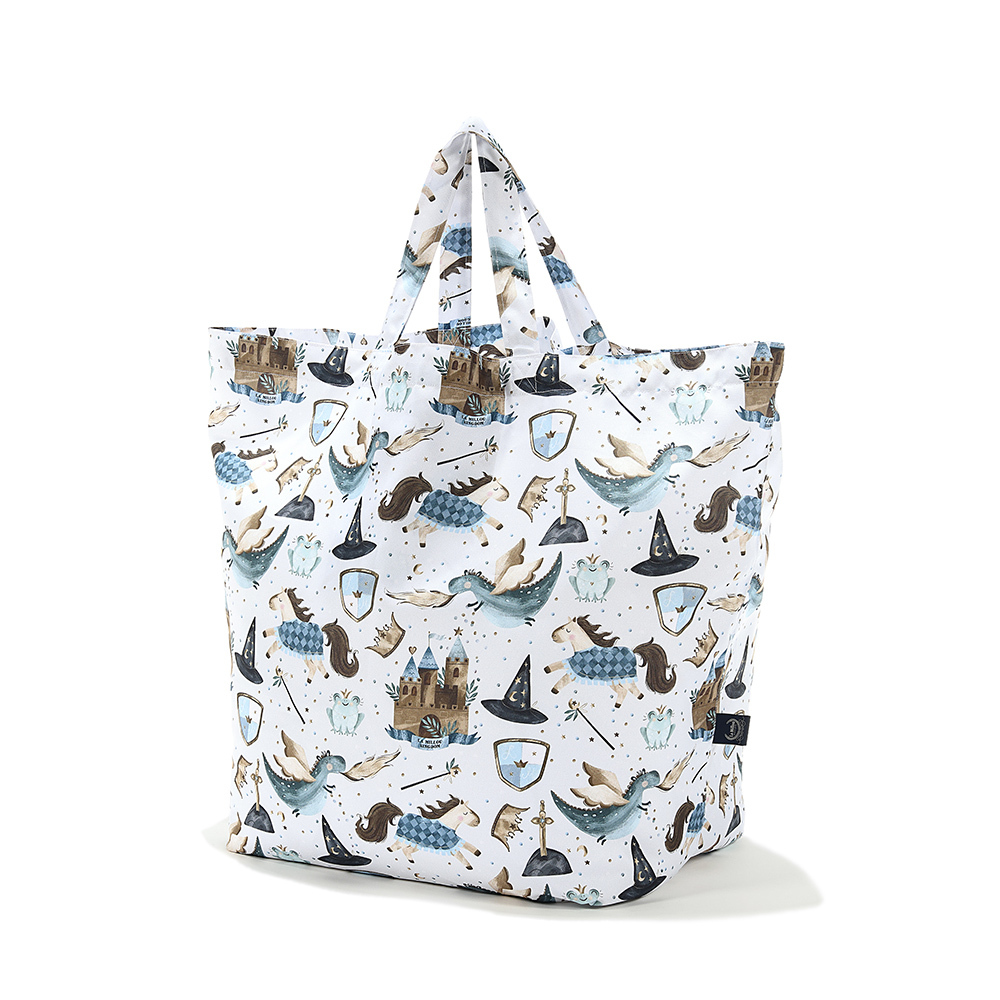 La Millou波蘭 Feeria 多功能時尚媽媽購物袋_特大號｜仙履奇缘(藍底)