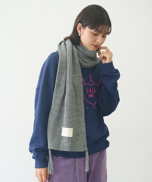MILKFED. / LOGO PATCH RIB SCARF