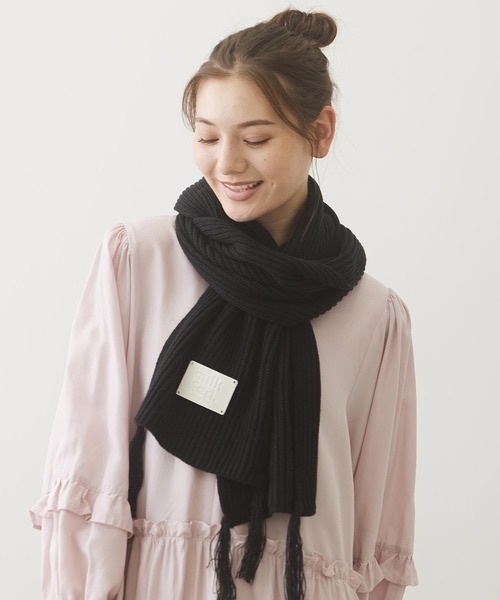 MILKFED. / LOGO PATCH RIB SCARF