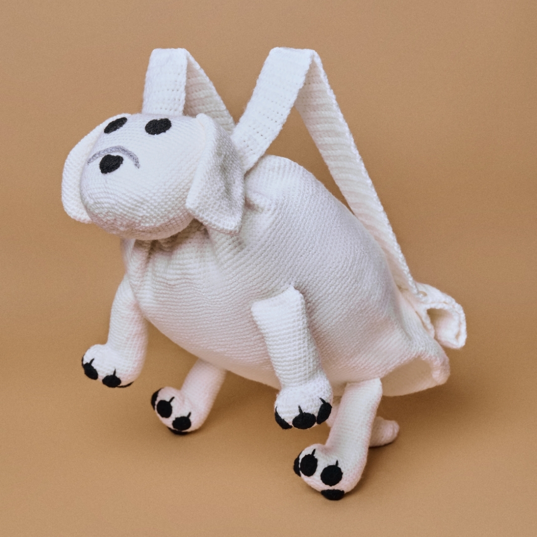 Knitted Woof Backpack ╴White