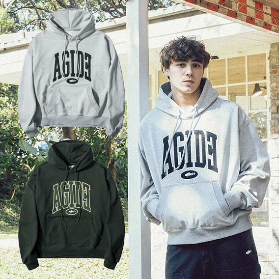 idealism x AGILITY Collaborations ​AGIDE TEAM Hoodie 綠色 灰色 帽Tee【ID24080】