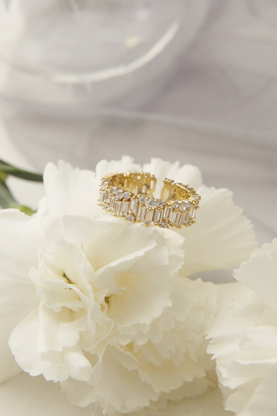 不規則排列鋯石可調式戒指