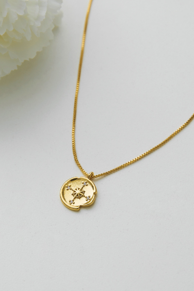 俐落亮鑽星芒鎖骨鍊