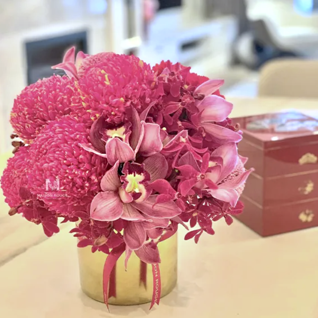 貳樓有花・紅粉色系桌花 C