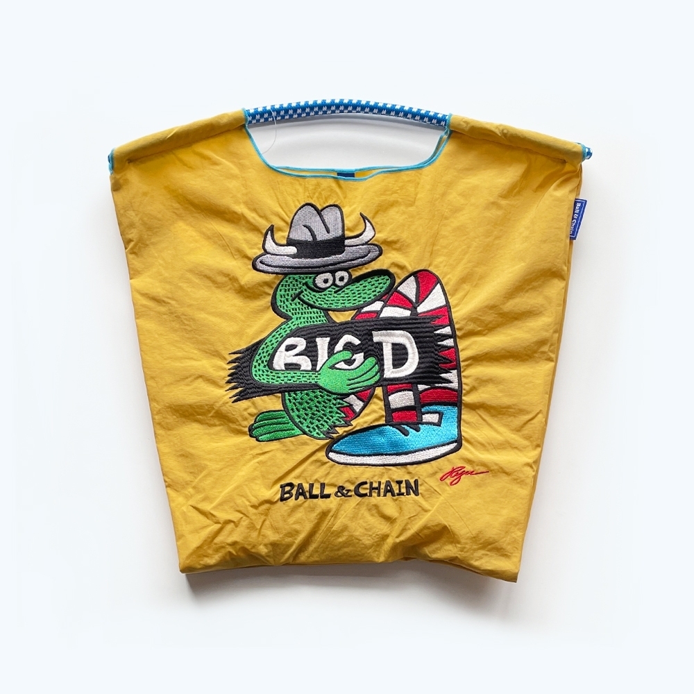 Ball＆Chain 刺繡環保購物袋 M號 - 黃 (31400420)