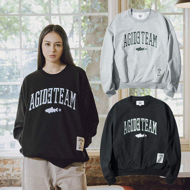 idealism x AGILITY Collaborations ​AGIDE TEAM Sweatshirt 黑色 灰色 大學Tee【ID24081】