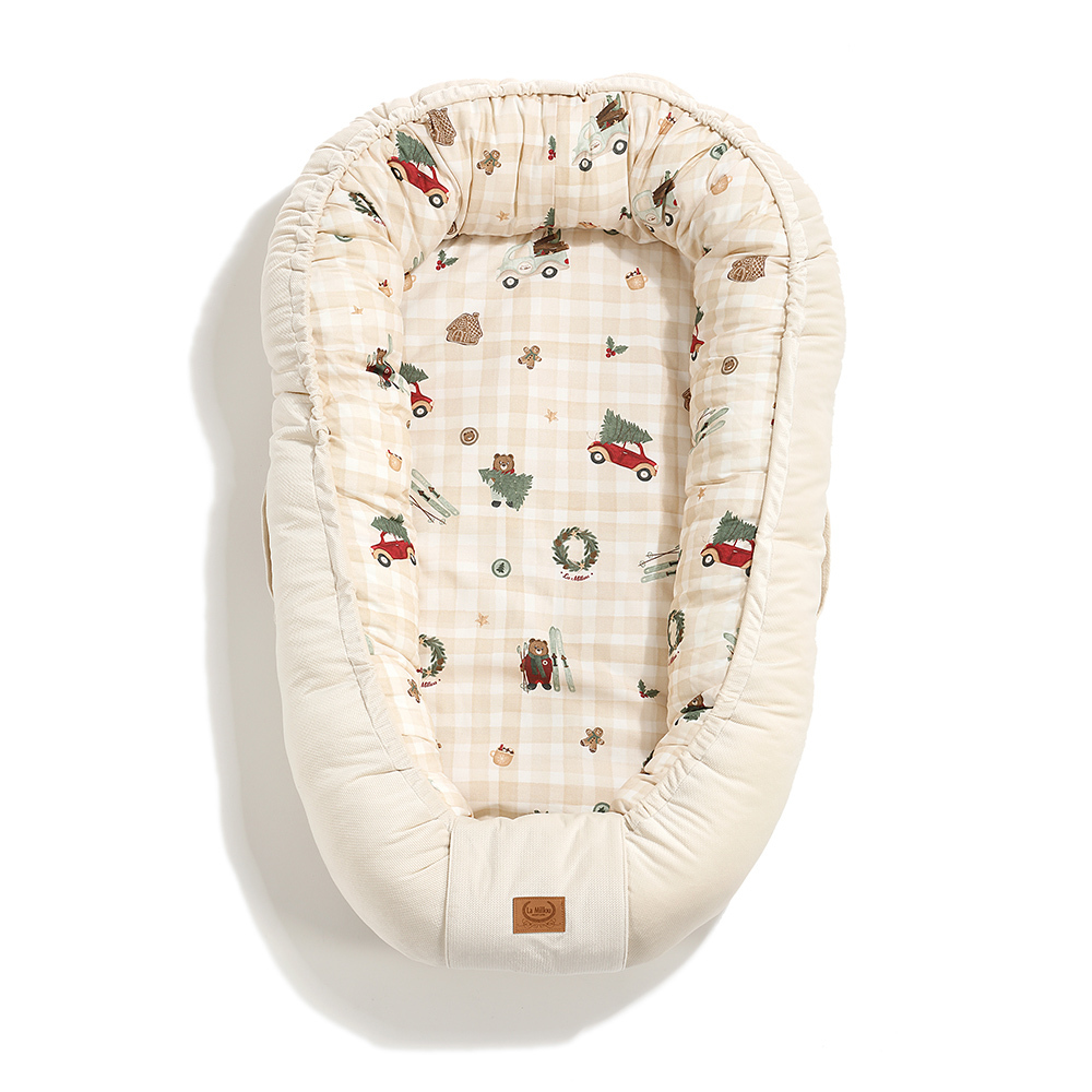 La Millou波蘭 頂級棉柔嬰兒睡窩(鋪棉版)｜冬季限定款熊熊小屋｜舒柔純白